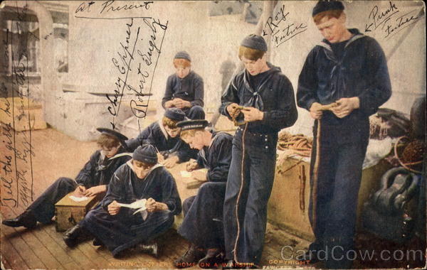 Writing Letters Home On A Warship Military