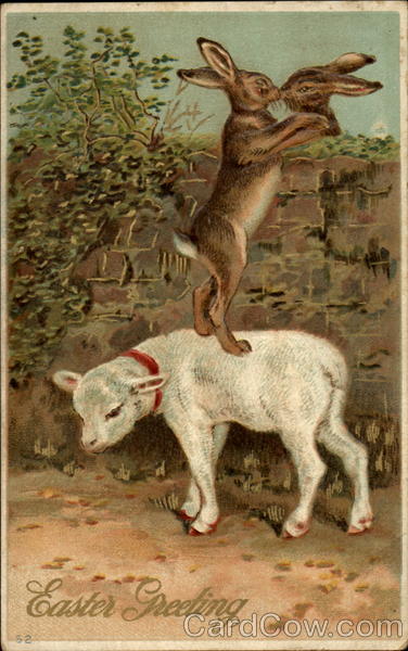 Easter Greeting With Bunnies