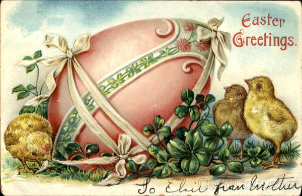 Easter Greetings With Chicks