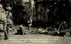 American Advance Wounded And Dying Germans Postcard