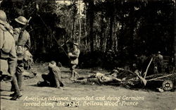 American Advance Wounded And Dying Germans Military Postcard Postcard