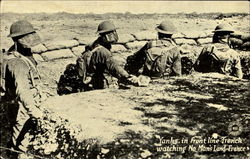 Yanks In Front Line French Watching No Man's Land France Postcard