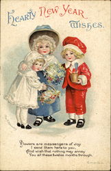 Hearty New Year Wishes Postcard