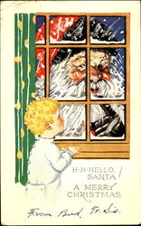 H-H-Hello Santa A Merry Christmas Santa Claus Postcard Postcard