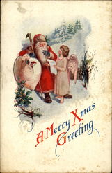 A Merry Xmas Greeting Santa Claus Postcard Postcard