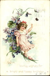 With Loving Wishes For A Bright And Happy Birthday Postcard