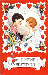 Valentine Greetings Couples Postcard Postcard