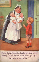 Nurse with Babies Postcard