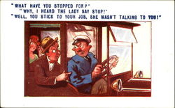 Lady Said Stop Postcard