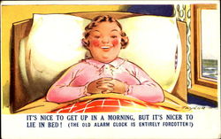 Lie In Bed Comic, Funny Postcard Postcard