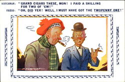 Cigars Comic, Funny Postcard Postcard