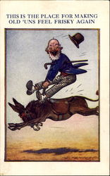 Man on a Donkey Postcard