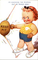 Boxing Comic, Funny Postcard Postcard