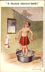 A Scotch Shower Bath! Postcard