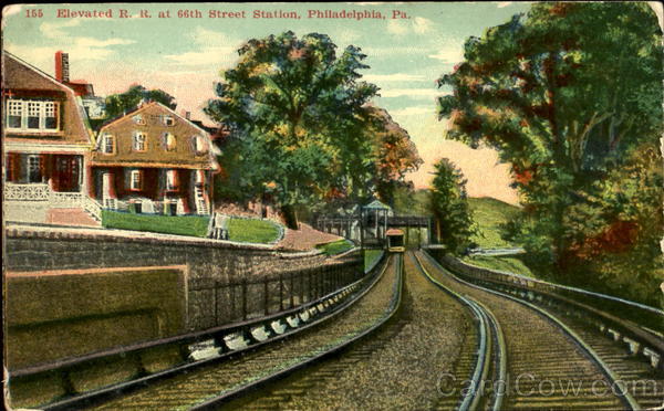 Elevated R. R. At 66Th Street Station Philadelphia Pennsylvania