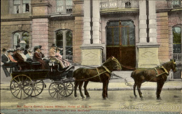 Mc. Garr's Coach Leaves Windsor Hotel Canada Misc. Canada