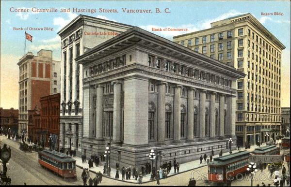 Corner Granville And Hastings Streets Vancouver BC Canada