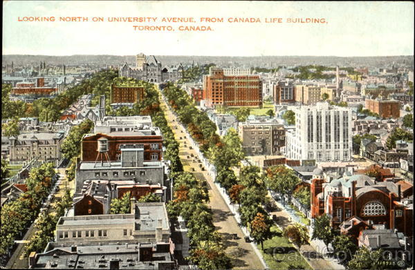 Looking North On University Avenue From Canada Life Building Toronto