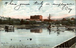 Burgess Sulphite Fibre Co. Berlin, NH Postcard Postcard