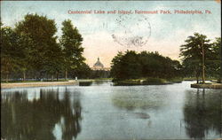 Centennial Lake And Island, Fairmount Park Postcard