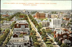 Looking North On University Avenue From Canada Life Building Toronto, ON Ontario Postcard Postcard