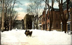 Mountain St. In Winter Montreal, PQ Canada Quebec Postcard Postcard