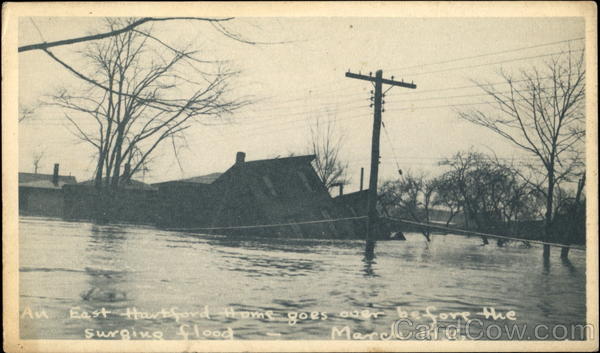 An East Hartford Home Goes Over Before The Surging Flood Connecticut