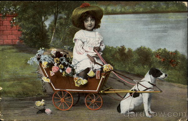 Girl with Cart Dogs