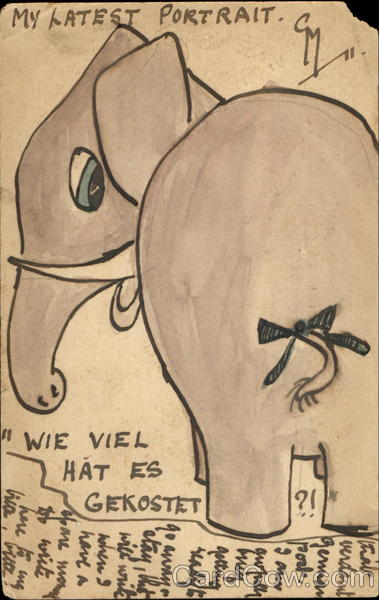 My Latest Portrait - Elephant Hand Drawn