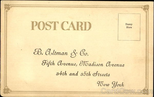 B. Altman & Co, Fifth Avenue, Madison Avenue, 34th and 35th Streets New York