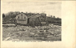 Ice Jam At Deep River Postcard