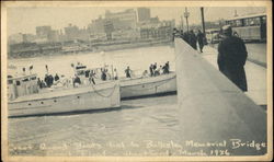 Coast Guard Boats Tied To Bulkeley Memorial Bridge Hartford, CT Postcard Postcard