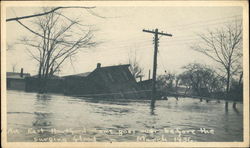 An East Hartford Home Goes Over Before The Surging Flood Connecticut Postcard Postcard