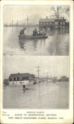 Rescue Party Scene In Residential Section Hartford, CT Postcard Postcard