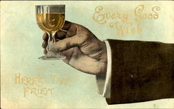 Every Good Wish Here's Type Frien Hands Postcard Postcard