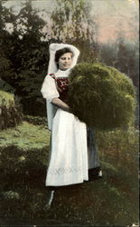 Girl with Hay Postcard