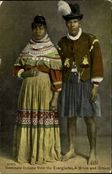 Seminole Indians From The Everglades A Bride And Groom Postcard