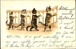 Kittens with Candles Cats Postcard Postcard