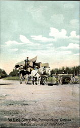 Transporting Canoes To West Branch Of Penobscot Postcard