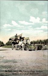 Transporting Canoes To West Branch Of Penobscot North East Carry, ME Postcard Postcard