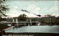 Bridge And Pond Public Garden Boston, MA Postcard Postcard