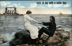 Lots Of Joy With A Sailor Boy Postcard