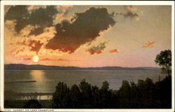 Sunset On Lake Champlain Postcard
