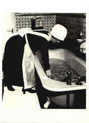 Parlourmaid Preparing a Bath Before Dinner London 1930's Postcard