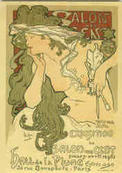 Alphonse Maria Mucha "Salon des Cent" Postcard