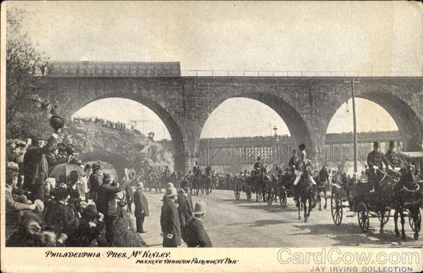 Pres. McKinley Passing Through Fairmont Park Philadelphia Pennsylvania