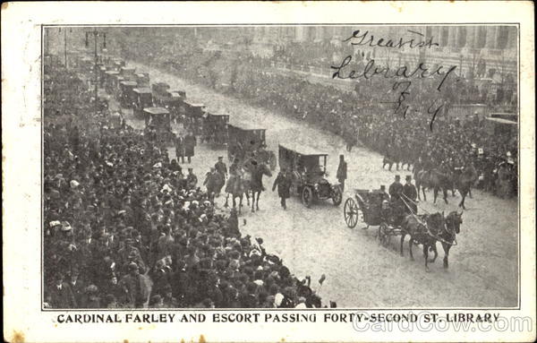 Cardinal Farley And Escort Passing Forty Second St. Library
