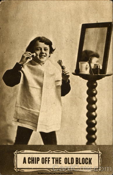 A Chip Of The Old Block Shaving Boys