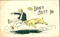Don't Butt In Postcard