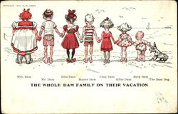 The Whole Dam Family On Their Vacation Postcard